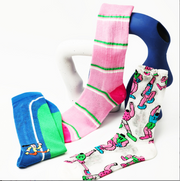 Summer Thin Mixed Color Stripe Cartoon Socks for Women