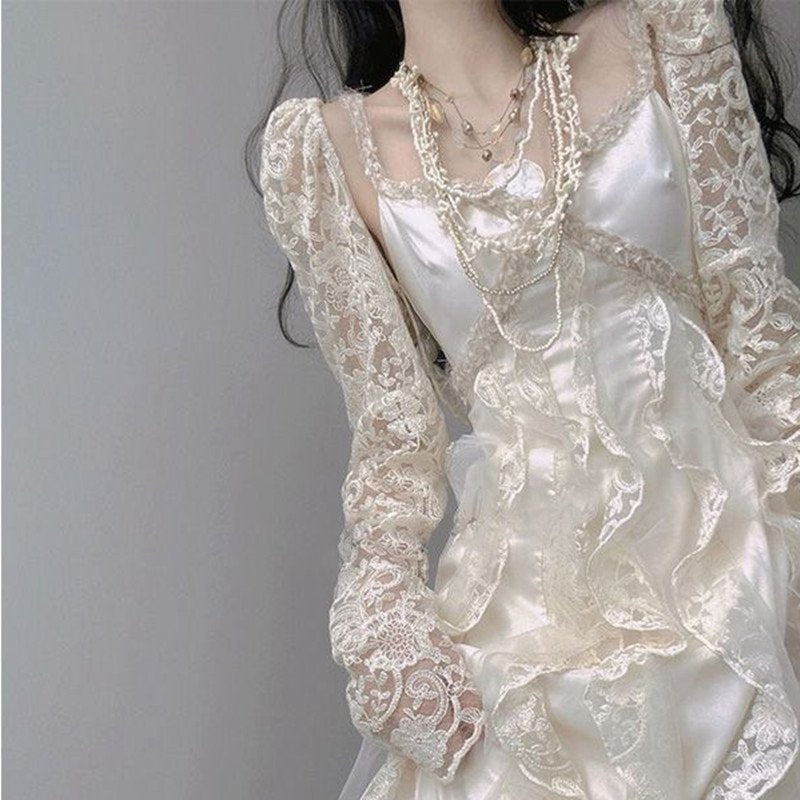 Lace Cardigan Long Sleeve Sweater for Women