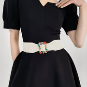 Colorful Leaf Personality Elastic Waist Belt for Women