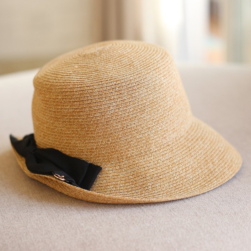 Summer Beige Straw Sun Hat for Women