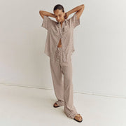 Casual Stripe Short Sleeve Jumpsuit for Women