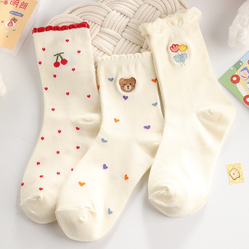 Cute Mid-Calf Lace Socks for Kids