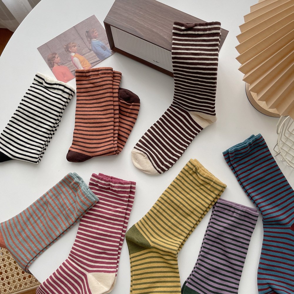 Add a Pop of Color with Vintage Stripe Socks