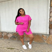 Women's Split Top Shorts Set - 2-Piece Casual Chic