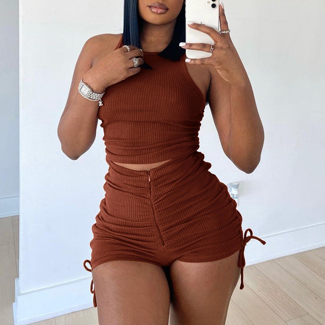 Casual Two-Piece Suit Vest Shorts for Women