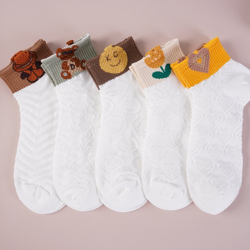 Cute 3D Bear Boat Socks for Women
