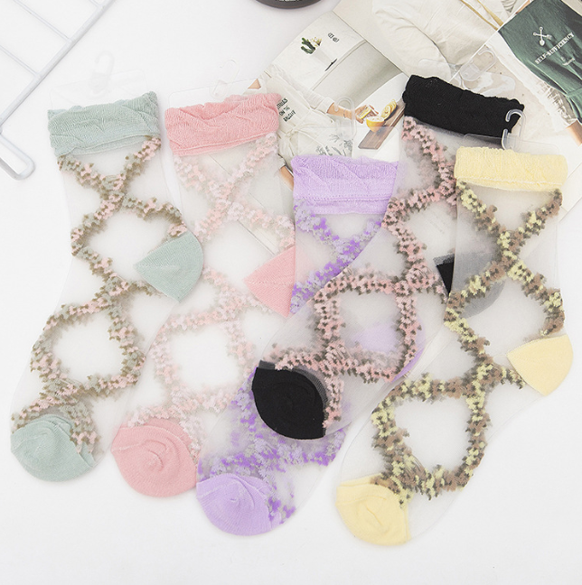 Thin Crystal Stockings - Breathable & Sweet Style