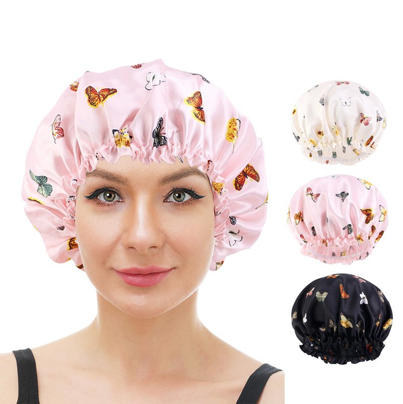 Casual Butterfly Print Lace Nightcap for Women