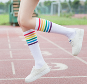 Rainbow Knee High Cotton Socks for Women