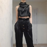 Women's Wide-leg Pants Suit Set