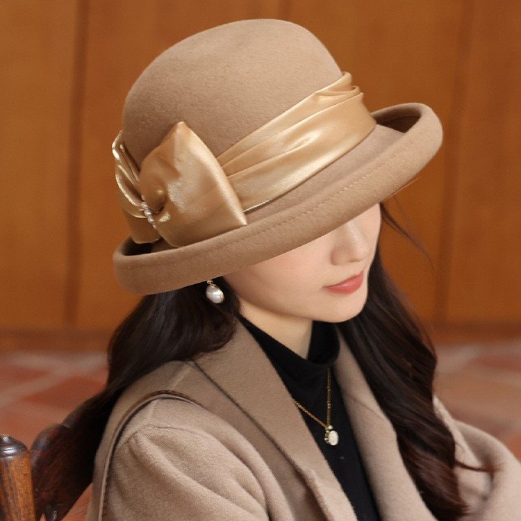 Retro Woolen Bucket Hats for Women