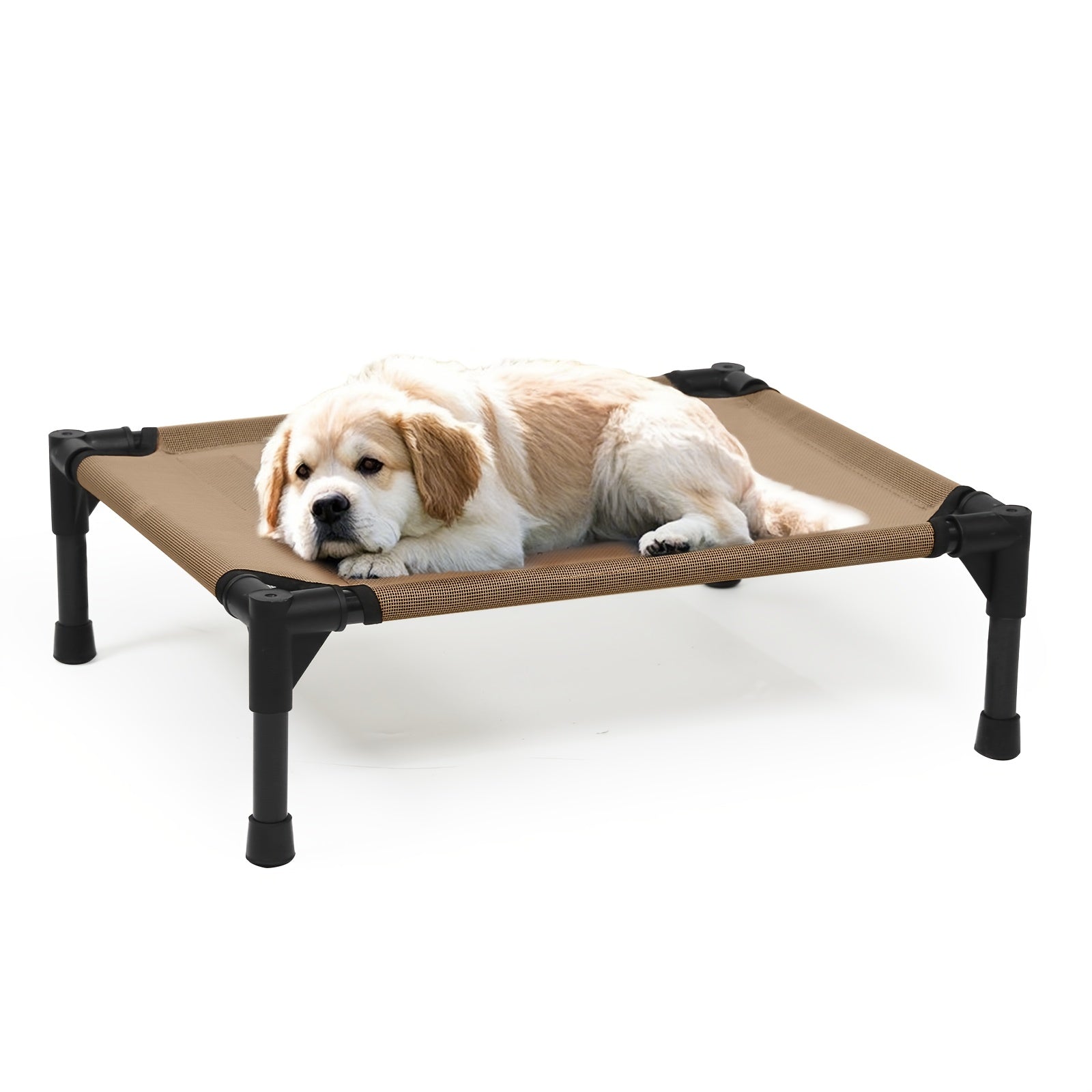 Outdoor Elevated Dog Bed For Small And Large Dogs - Breathable Mesh Cooling Cot With Non-Slip Feet | Portable, Foldable & Easy To Clean, Pet Bedding, Striped Design, Rectangular Pet Bed, Petsafe Ma...