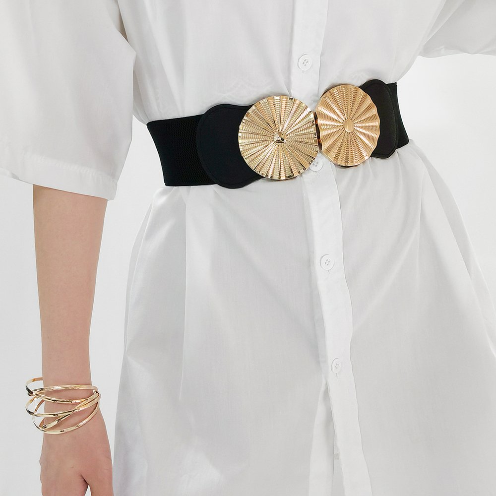 Wide Elastic Waist Belt for Women