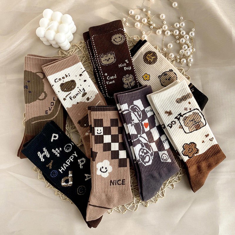 Trendy Coffee-Colored Socks