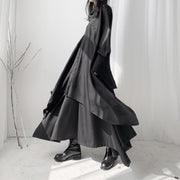 Asymmetric Two-piece Set for Women - Long Sleeve Shirt Skirt