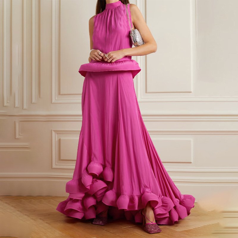 Women's Pleated Ruffled Two-piece Set