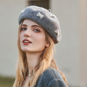 Kids' Warm Wool Beret with Painter Bow
