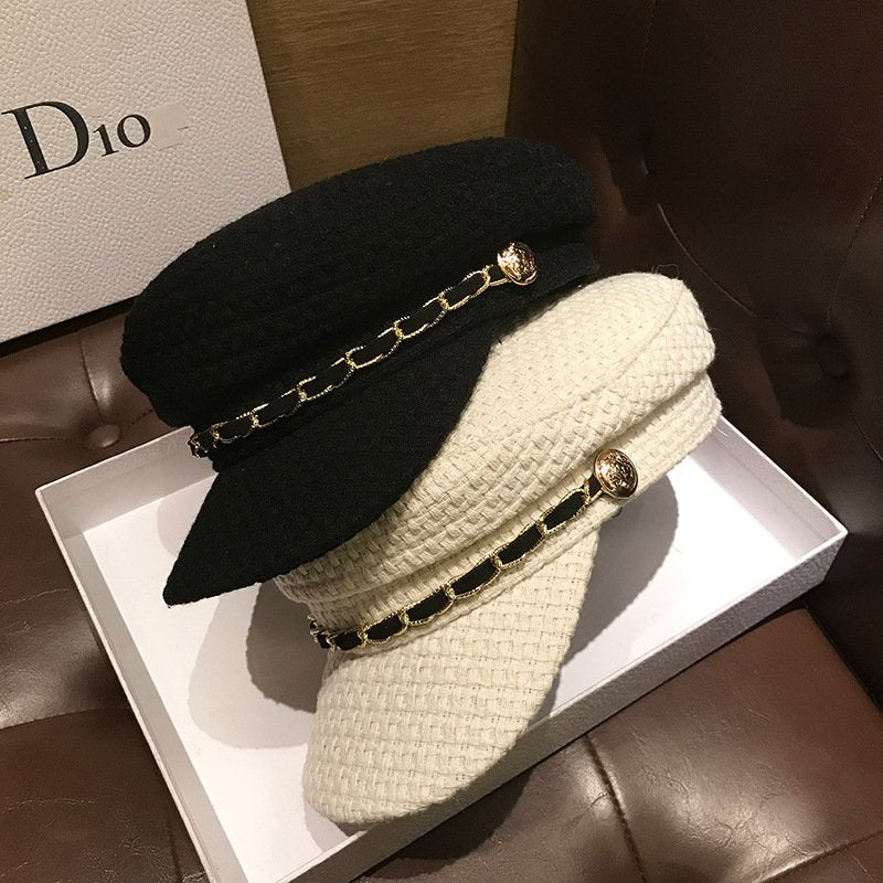 Retro Octagonal Beret Cap for Women