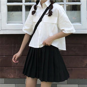 College Style Pleated Skirt Set for Women
