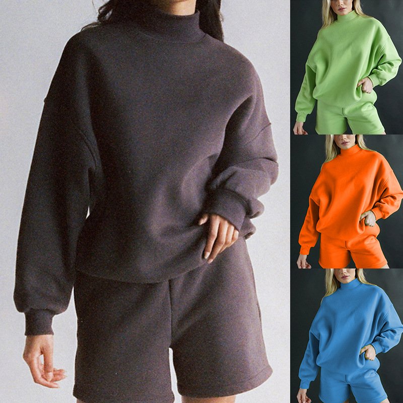 Women's Peacock Blue 2-piece Fleece Suit Set