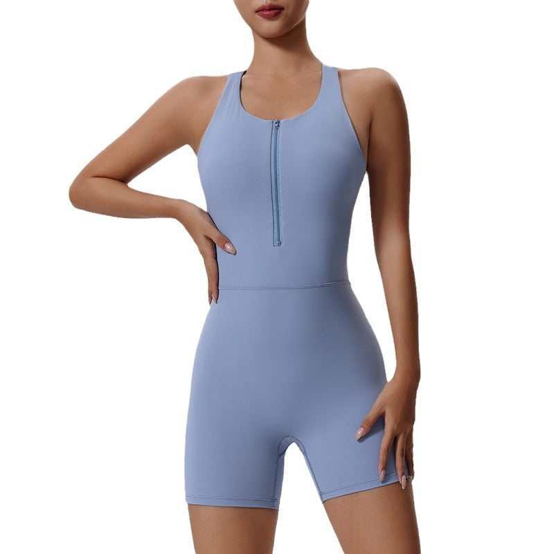 Women's Backless Zip Yoga Jumpsuit