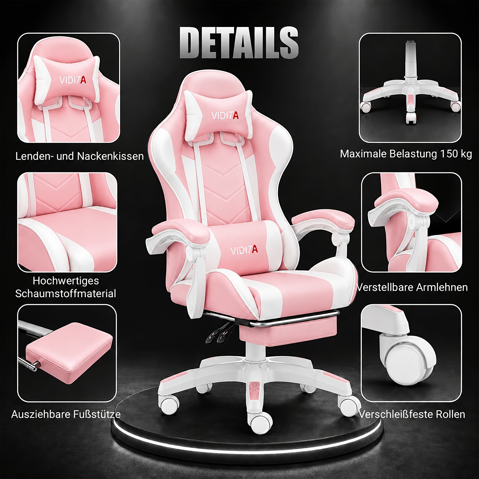 Ergonomic Gaming Office Chair with Lumbar Support – Racing Style