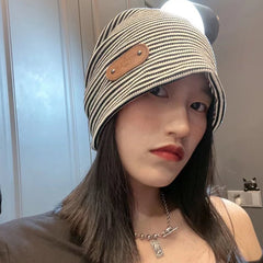 Autumn Winter Women's Striped Sun Hat