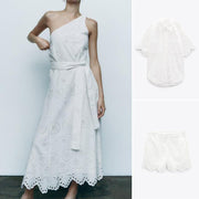 Women's Embroidered Jumpsuit Shorts for Summer