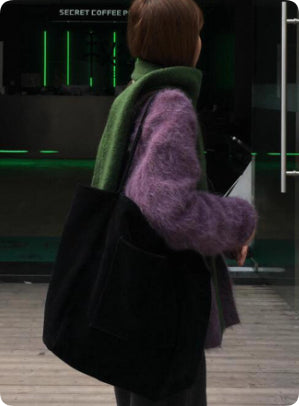 Purple, Relaxed and Sophisticated Mohair Cardigan for Women