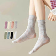 Breathable Lace Socks for Women - Moisture-Wicking Cotton Socks
