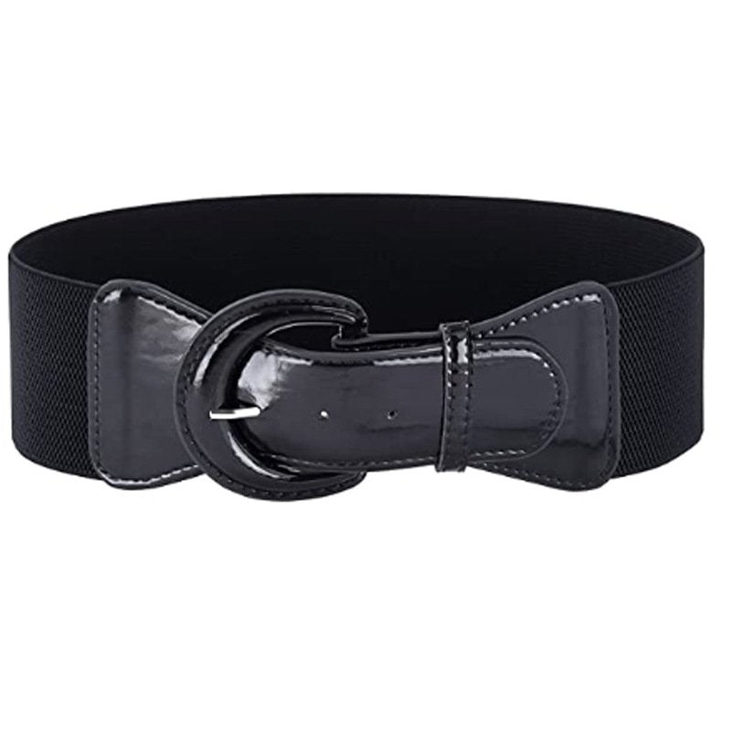 Retro Solid Color Elastic Waistband Belt for Women