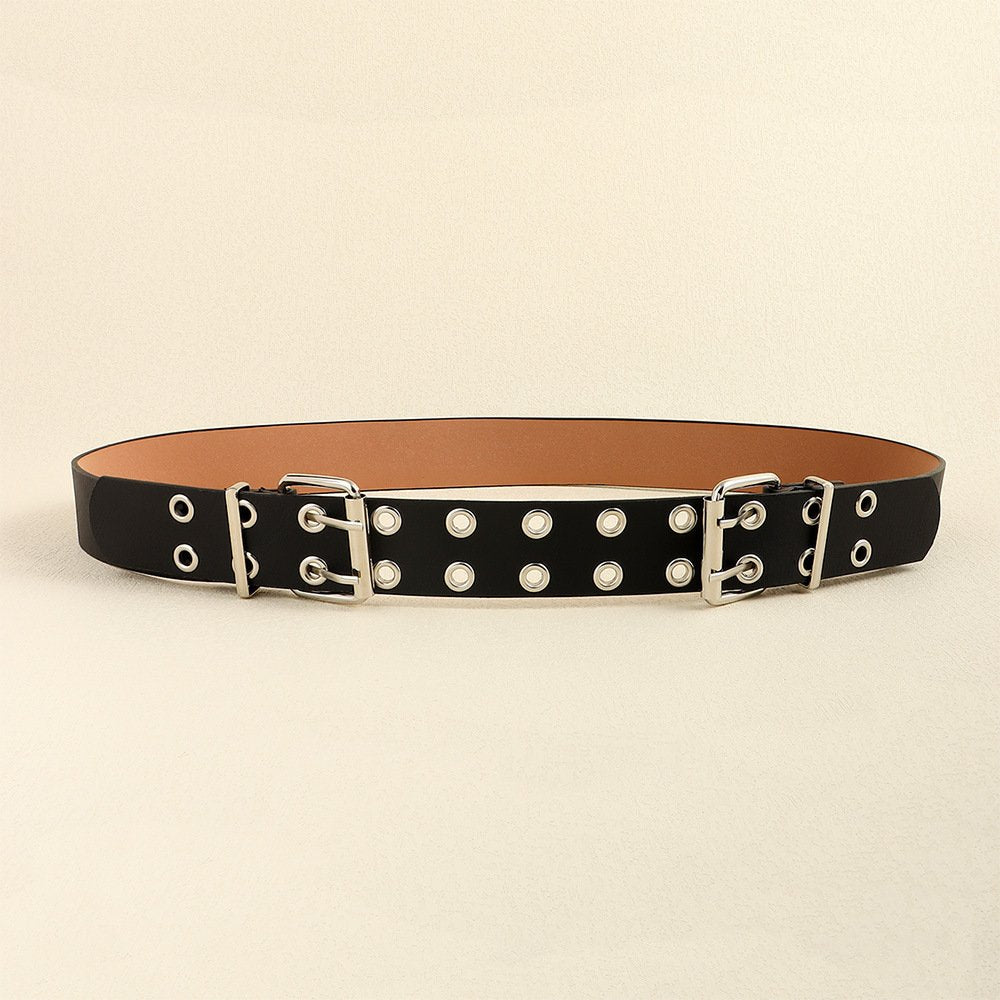 Fashion Double Buckle PU Leather Belt for Women