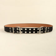 Fashion Double Buckle PU Leather Belt for Women