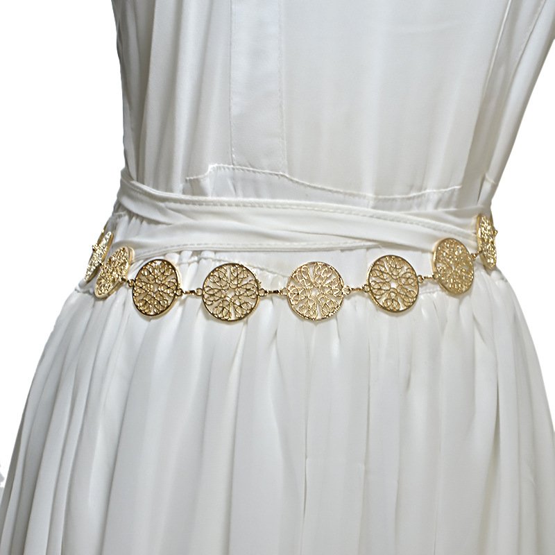 Gold or Silver Belly Dance Metallic Belt for Women