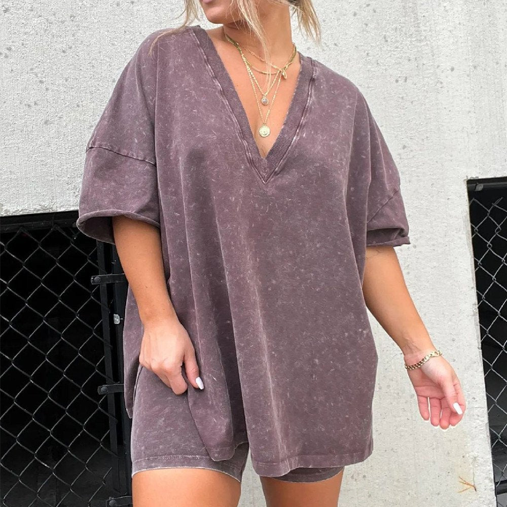 Loose Casual Two-piece Set for Women - Fried Color Jumpsuit