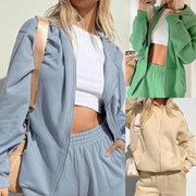 Comfy Women's Jogger Pants with Hood Zipper Closure