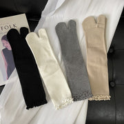 Artistic Mid-Calf Women's Socks with Split Toe
