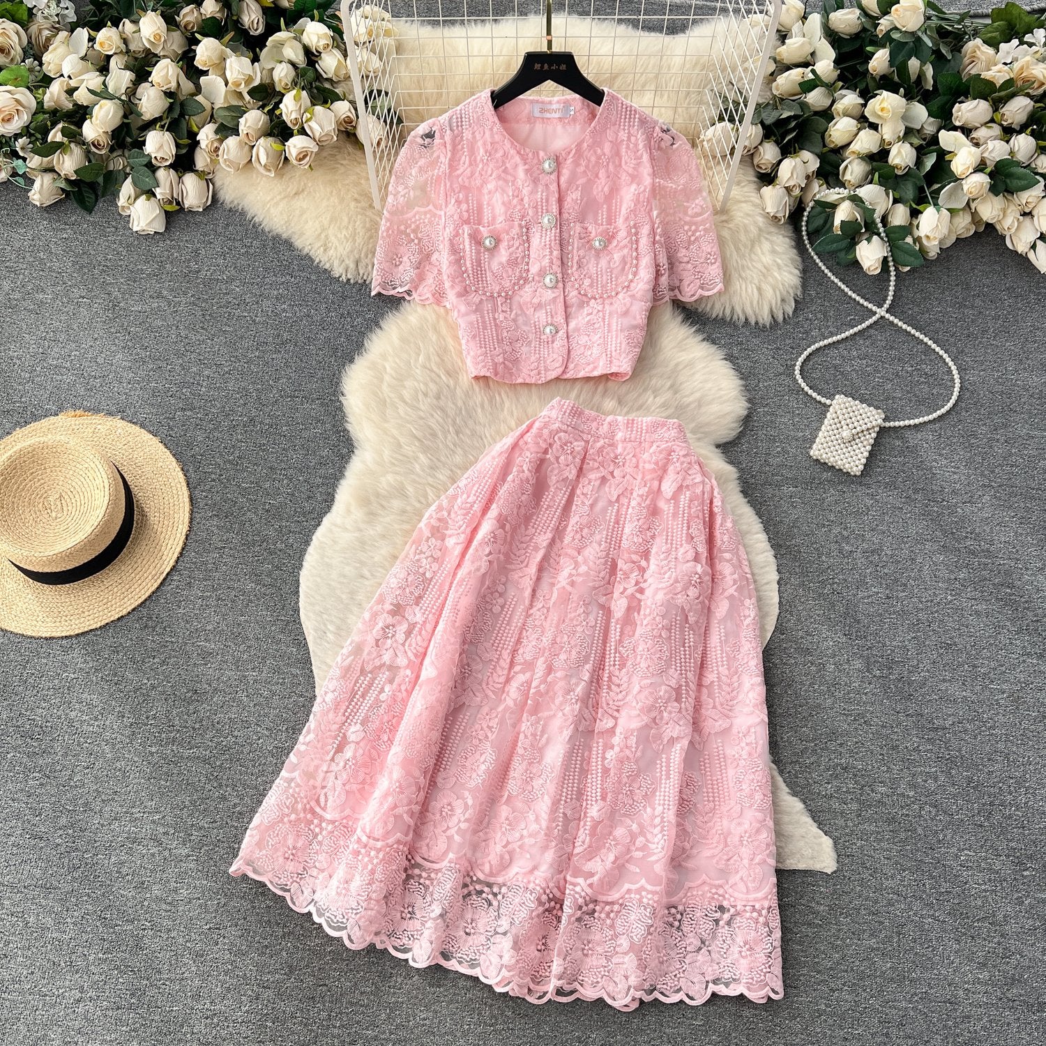 Princess Sleeve Puff Skirt Suit for Women