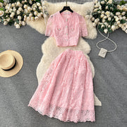 Princess Sleeve Puff Skirt Suit for Women