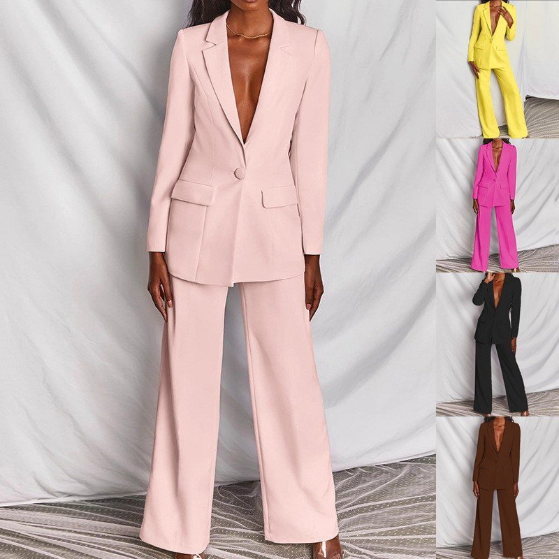 Business Suit Set for Women - 2-Piece Blazer and Trousers Set