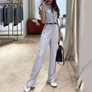 Elegant Solid Color Jumpsuit Set