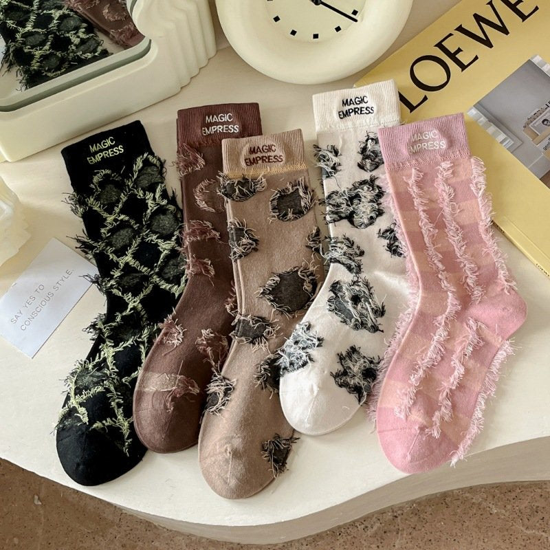 Geometric Pattern Tube Socks for Women