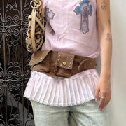 Retro Western Waist Bag with Metal Buckle