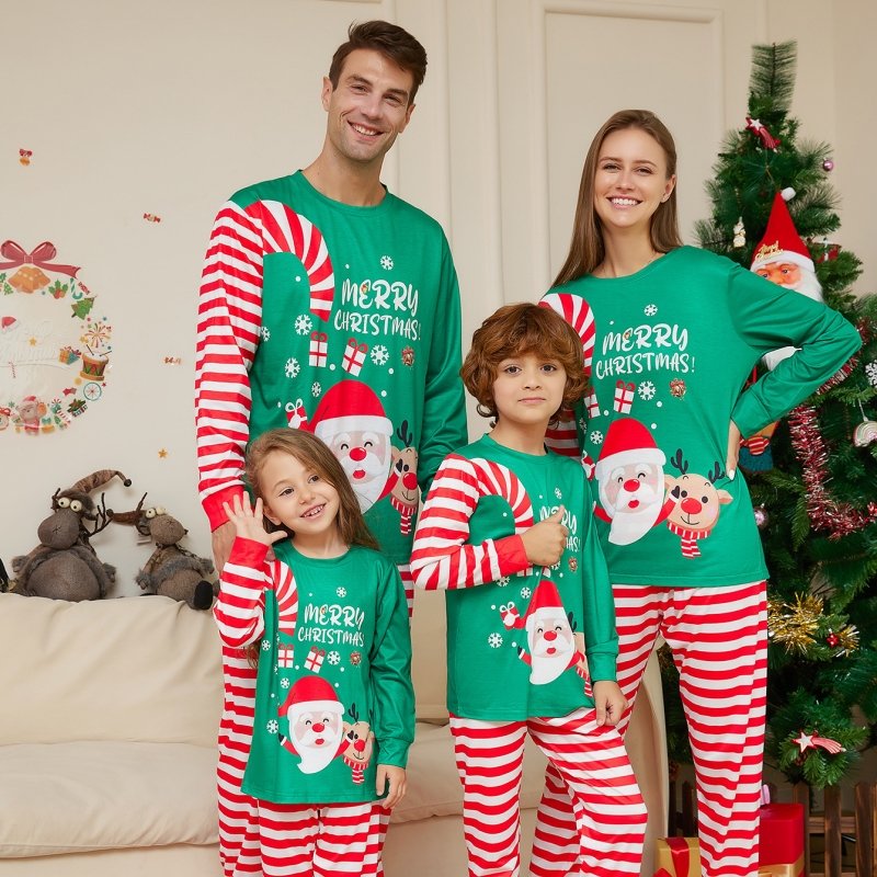 Cozy Cartoon Santa Christmas Pajamas for Family