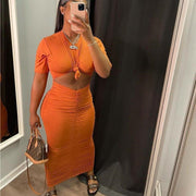 Sexy Pleated Mini Dress Suit for Women