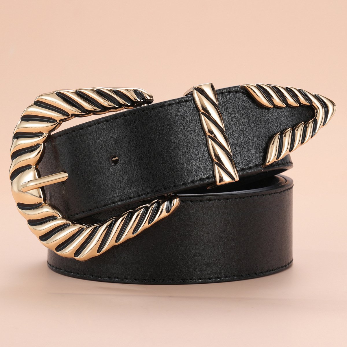 Matching Women's PU Leather Belt Set