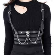 Black Leather Belt with Alloy Buckle