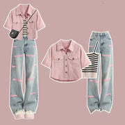 Complete Denim Set with Inner Suspender