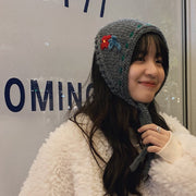 Wool Flower Earmuffs Headscarf Warm-keeping Headwear for Women