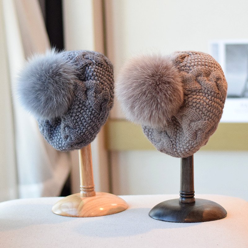 Warm Woolen Knit Hat for Women - Autumn & Winter